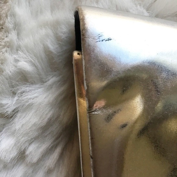 Sang A Flash Parallelogram Mirror Clutch Purse Silver Bag - Picture 13 of 13
